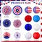 14pc Patriotic Paper Decor Set - Red, White & Blue Fans, Lanterns & Honeycomb Balls
